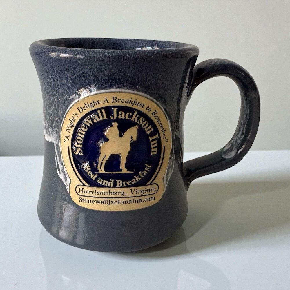 Deneen Pottery Hand Thrown Mug Stonewall Jackson Inn Harrisonburg VA Blue 2016